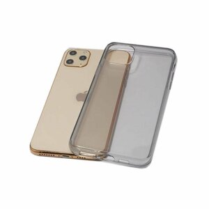 iPhone 11 Pro Max 11 プロ マックス シンプル 無地 光沢 TPU ソフト アイフォン アイホン ケース カバー クリアブラック 透明/黒色