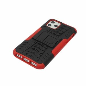 iPhone 11 Pro Max アイフォン アイホン 11 プロ マックス スタンド ダブルレイヤー 鎧 二重構造 ハード ケース カバー レッド 赤色