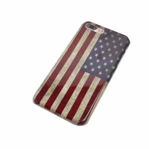 iPhone 8 Plus/iPhone 7 Plus アイフォン アイホン プラス ビンテージ国旗 古風 オールド TPU ケース カバー 星条旗 アメリカ国旗