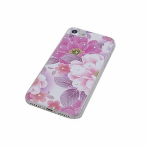 iPhone SE( no. 3/ no. 2 generation )/8/7 iPhone I ho nSE3 SE2 Kirakira picture . pattern pretty lovely rhinestone case cover pink floral print 