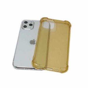 iPhone 11 Pro ジャケット クリアタイプ 無地 光沢 TPU ソフト アイフォン アイホン 11 プロ ケース カバー クリアゴールド 透明/金色