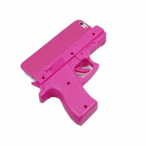 iPhone 6S/iPhone 6 拳銃型 おもちゃ 3D ピストル型 おもしろ ハロウィン アイフォン アイホン 6S 4.7インチ ケース カバー 濃いピンク