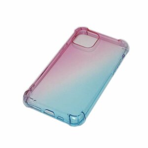 iPhone 11 ジャケット カラフル グラデーション 光沢 TPU ソフト アイフォン アイホン ケース カバー ピンクグリーン 桃色緑色