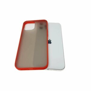iPhone 12 mini ジャケット 半透明 クリアタイプ ハードタイプ アイフォン アイホン 12 ミニ ケース カバー レッド 赤色