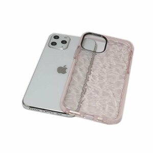 iPhone 11 ジャケット 水晶柄 ダイヤモンド柄 光沢 TPU ソフト アイフォン 11 アイホン 11 ケース カバー クリアピンク 透明/桃色