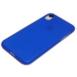 iPhone XR アイフォン XR アイホン XR ジャケット シンプル 無地 サラサラ肌触り TPU 非光沢 マット ケース カバー クリアブルー 透明/青色