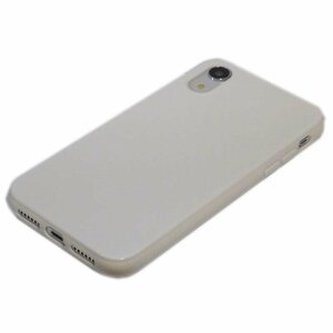 iPhone XR アイフォン XR アイホン XR ジャケット シンプル 無地 光沢 TPU ソフト ケース カバー ホワイト 白色