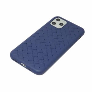 iPhone 12 Pro/iPhone 12 ジャケット メッシュ 網目模様 TPU アイフォン 12 アイホン 12 プロ ケース カバー ネイビー 紺色