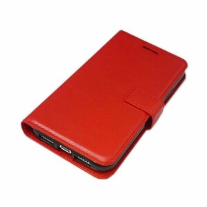 iPhone XR アイフォン XR アイホン XR 手帳型 スタンド カードいれ シンプル 無地 フェイクレザー 合成皮革 ケース カバー レッド 赤色