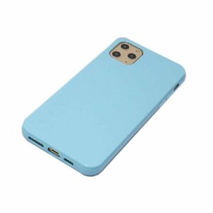 iPhone 12 Pro/iPhone 12 アイフォン 12 アイホン 12プロ ジャケット シンプル 無地 光沢 TPU ソフト ケース カバー スカイブルー 水色