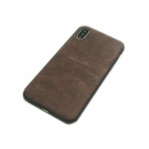 iPhone XS/X アイフォン X アイホン XS ジャケット 壁岩柄 岩石柄 TPU ケース カバー ダークブラウン 焦茶色