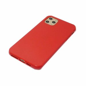 iPhone 11 Pro ジャケット シンプル 無地 光沢 TPU ソフト アイフォン アイホン 11 プロ ケース カバー レッド 赤色