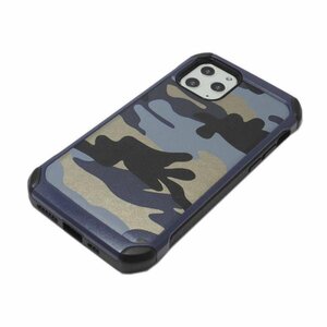 iPhone 11 カモフラ柄 迷彩柄 カモフラージュ柄 自衛隊 アーミー ハード アイフォン 11 アイホン 11 ケース カバー ブルー 青色