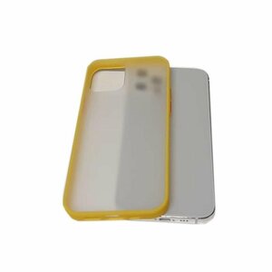 iPhone 12 Pro/iPhone 12 ジャケット 半透明 クリアタイプ ハードタイプ アイフォン 12 アイホン 12 プロ ケース カバー イエロー 黄色