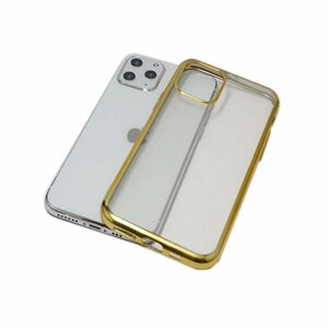iPhone 12 mini ジャケット クリアタイプ 無地 光沢 TPU ソフト アイフォン アイホン 12 ミニ ケース カバー ゴールド 金色