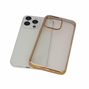 iPhone 13 Pro Max アイフォン アイホン 13 プロ マックス ジャケット クリアタイプ 無地 光沢 TPU ソフト ケース カバー ゴールド 金色