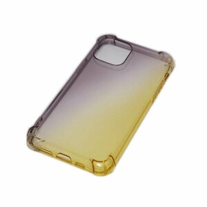 iPhone 11 ジャケット カラフル グラデーション 光沢 TPU ソフト アイフォン 11 アイホン 11 ケース カバー ブラック/ゴールド