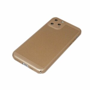 iPhone 11 Pro Max アイフォン アイホン 11 プロ マックス ジャケット メッシュ 網目模様 プラスチックハード ケース カバー ゴールド 金色