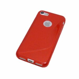 iPhone SE(第3世代/第2世代)/8/7 アイフォン アイホン ジャケット S模様 S型デザイン TPU SE3 SE2 ケース カバー クリアレッド 透明/赤色