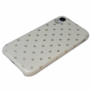 iPhone XR ジャケット スター 星柄 プラスチックハード アイフォン XR アイホン XR ケース カバー ホワイト 白色