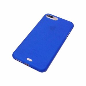 iPhone 8 Plus/7 Plus アイフォン アイホン プラス サラサラ肌触り TPU 非光沢 マット ケース カバー クリアブルー 透明/青色