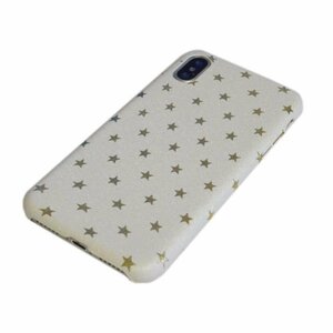 iPhone XS Max ジャケット スター 星柄 プラスチックハード アイフォン アイホン XS マックス ケース カバー ホワイト 白色