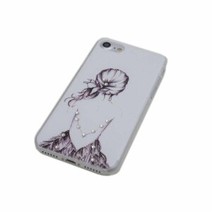 Art hand Auction iPhone SE(第3/第2世代)/8/7 アイフォン アイホン キラキラ 絵画絵柄 可愛い かわいい ラインストーン SE3 SE2 ケース カバー 後姿の女性, アクセサリー, iPhone用ケース, iPhone SE(第2世代)/8/7用