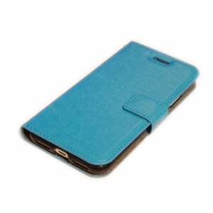 iPhone 12 mini 手帳型 スタンド カード入れ フェイクレザー 合皮革 アイフォン アイホン 12 ミニ ケース カバー ターコイズブルー 青緑色