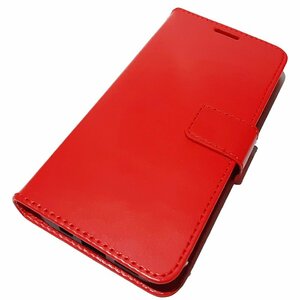 iPhone 15 (無印) 合皮レザー 手帳型 フェイクレザー スタンド カード入れ アイフォン 15 アイホン 15 ケース カバー レッド 赤色