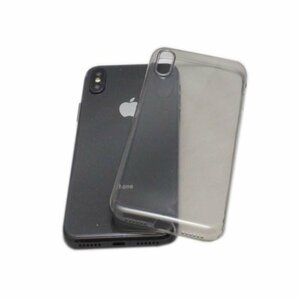 iPhone XS/X アイフォン X アイホン XS ジャケット シンプル 無地 光沢 TPU ソフト ケース カバー クリアブラック 透明/黒色