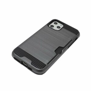 iPhone 11 Pro Max アイフォン アイホン 11 プロ マックス カードいれ 二重構造 ハード ケース カバー ダークグレー 深灰色