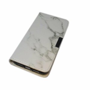 iPhone XR 手帳型 スタンド カード入れ 大理石柄 マーベル柄模様 PU アイフォン XR アイホン XR ケース カバー ホワイト 白色