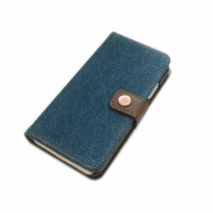 iPhone XS/X 手帳型 スタンド カード入れ インディゴ 無地 デニム ジーンズ ジーパン アイフォン X アイホン XS ケース カバー ブルー 青