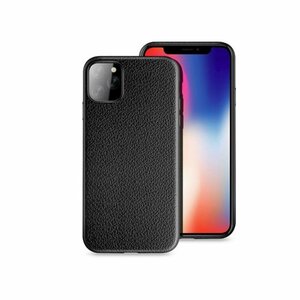 iPhone 11 Pro ジャケット ザラザラ感触 細かい凸凹 TPU アイフォン アイホン 11 プロ ケース カバー ブラック 黒色