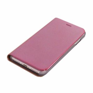 iPhone SE(第3/第2世代)/8/7 アイフォン アイホン 手帳型 スタンド 反射 アルミ風 メッキ ハード SE3 SE2 ケース カバー ピンク 桃色