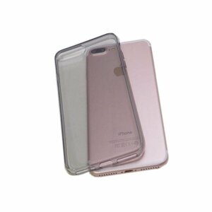 iPhone 8 Plus/iPhone 7 Plus アイフォン アイホン プラス シンプル 無地 光沢 TPU ソフト ケース カバー クリアブラック 透明/黒色