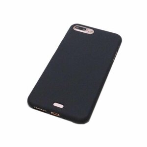 iPhone 8 Plus/iPhone 7 Plus アイフォン アイホン プラス シンプル 無地 サラサラ肌触り TPU 非光沢 マット ケース カバー ブラック 黒色