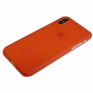 iPhone XS Max シンプル 無地 サラサラ肌触り TPU 非光沢 マット アイフォン アイホン XS マックス ケース カバー クリアレッド 透明/赤色