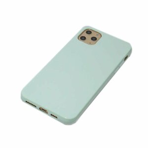 iPhone 11 Pro Max 11 プロ マックス シンプル 無地 光沢 TPU ソフト アイフォン アイホン ケース カバー エメラルドグリーン 青緑色