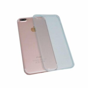 iPhone 8 Plus/iPhone 7 Plus アイフォン アイホン プラス シンプル 無地 光沢 TPU ソフト ケース カバー クリアグリーン 透明/緑色