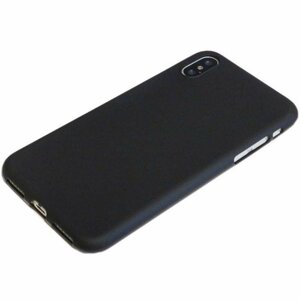 iPhone XS Max シンプル 無地 サラサラ肌触り TPU 非光沢 マット アイフォン アイホン XS マックス ケース カバー ブラック 黒色