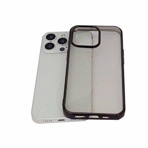 iPhone 13 Pro Max ジャケット クリアタイプ 無地 光沢 TPU ソフト アイフォン アイホン 13 プロ マックス ケース カバー ブラック 黒色