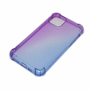 iPhone 11 Pro 11 プロ ジャケット カラフル グラデーション 光沢 TPU ソフト アイフォン アイホン ケース カバー パープル/ブルー