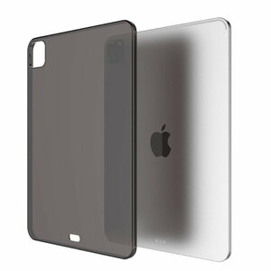 iPad Pro 11インチ(第3/第4世代)2021年/2022年光沢 ソフト TPU アイパッド プロ 11インチ ゴム製 ケース カバー 透明黒色 クリアブラック