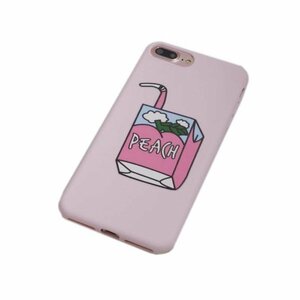 Art hand Auction iPhone 8 Plus/iPhone 7 Plus Painting Pattern Print Cute Cute TPU iPhone Case Cover Peach Drink Design, accessories, iPhone Cases, For iPhone 7 Plus/8 Plus