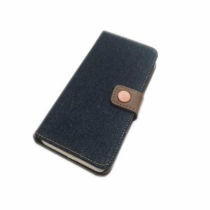 iPhone XS/X アイフォン X アイホン XS 手帳型 スタンド カード入れ インディゴ デニム ジーンズ ジーパン ケース カバー ネイビー 紺色