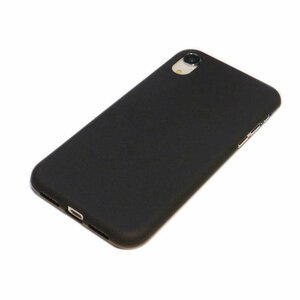 iPhone XR アイフォン XR アイホン XR ジャケット シンプル 無地 サラサラ肌触り TPU 非光沢 マット ケース カバー ブラック 黒色