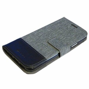 iPhone XS Max 手帳型 スタンド カード入れ キャンバス 帆布 アイフォン アイホン XS マックス ケース カバー ブラック 黒色