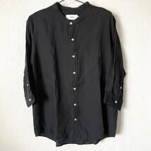 【AZUL BY MOUSSY】アズールバイマウジー バンドカラーシャツ 7分袖 ロック メンズ 匿名配送 黒 ブラック L_画像10