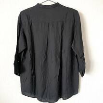 【AZUL BY MOUSSY】アズールバイマウジー バンドカラーシャツ 7分袖 ロック メンズ 匿名配送 黒 ブラック L_画像6